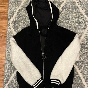 forever 21 varsity jacket fleece!!